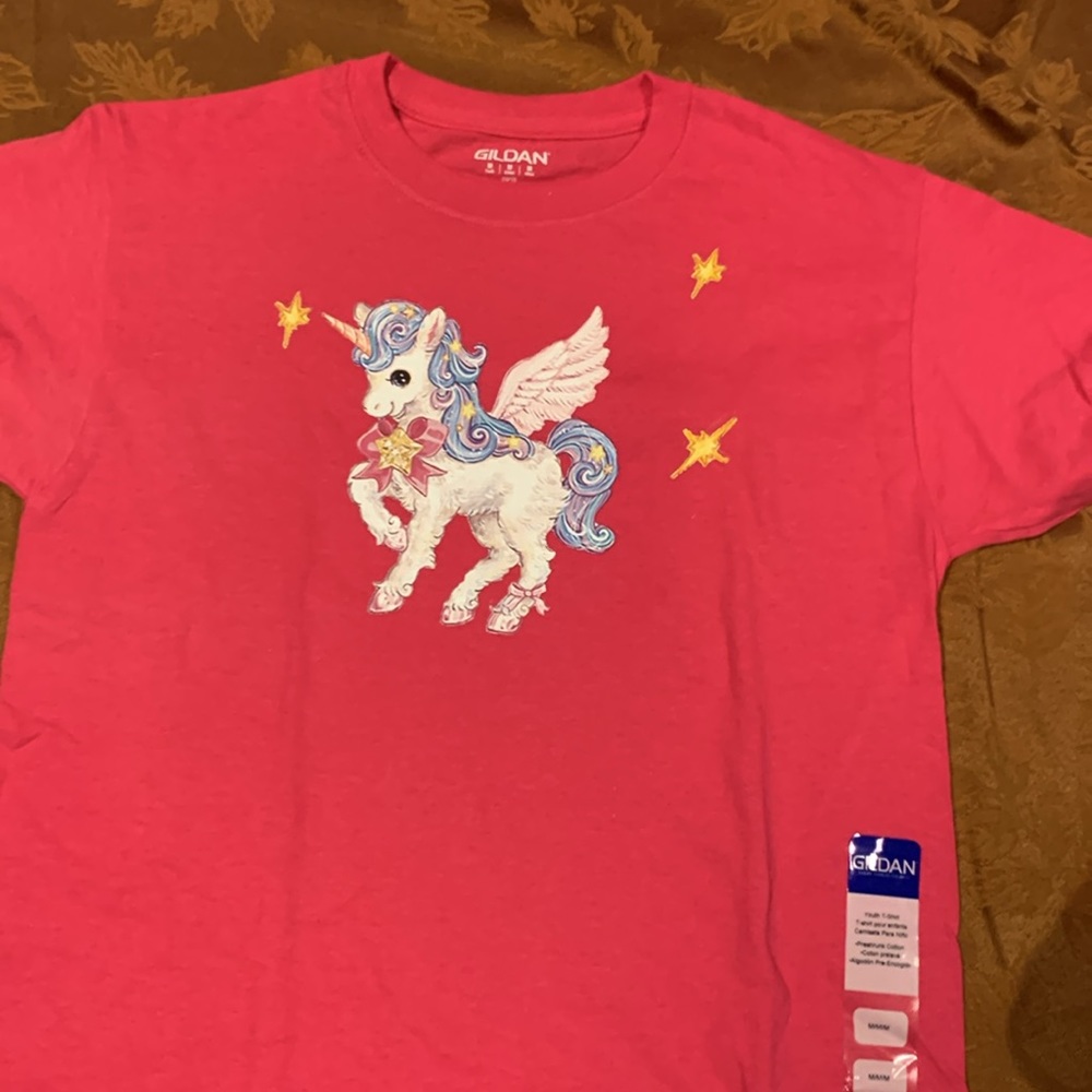 Set of 2 matching kids unicorn tee shirts - Picture 5 of 7